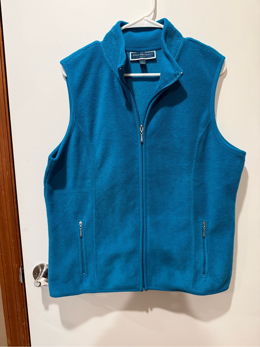 Karen Scott Women’s Teal Zip-Up Fleece Vest